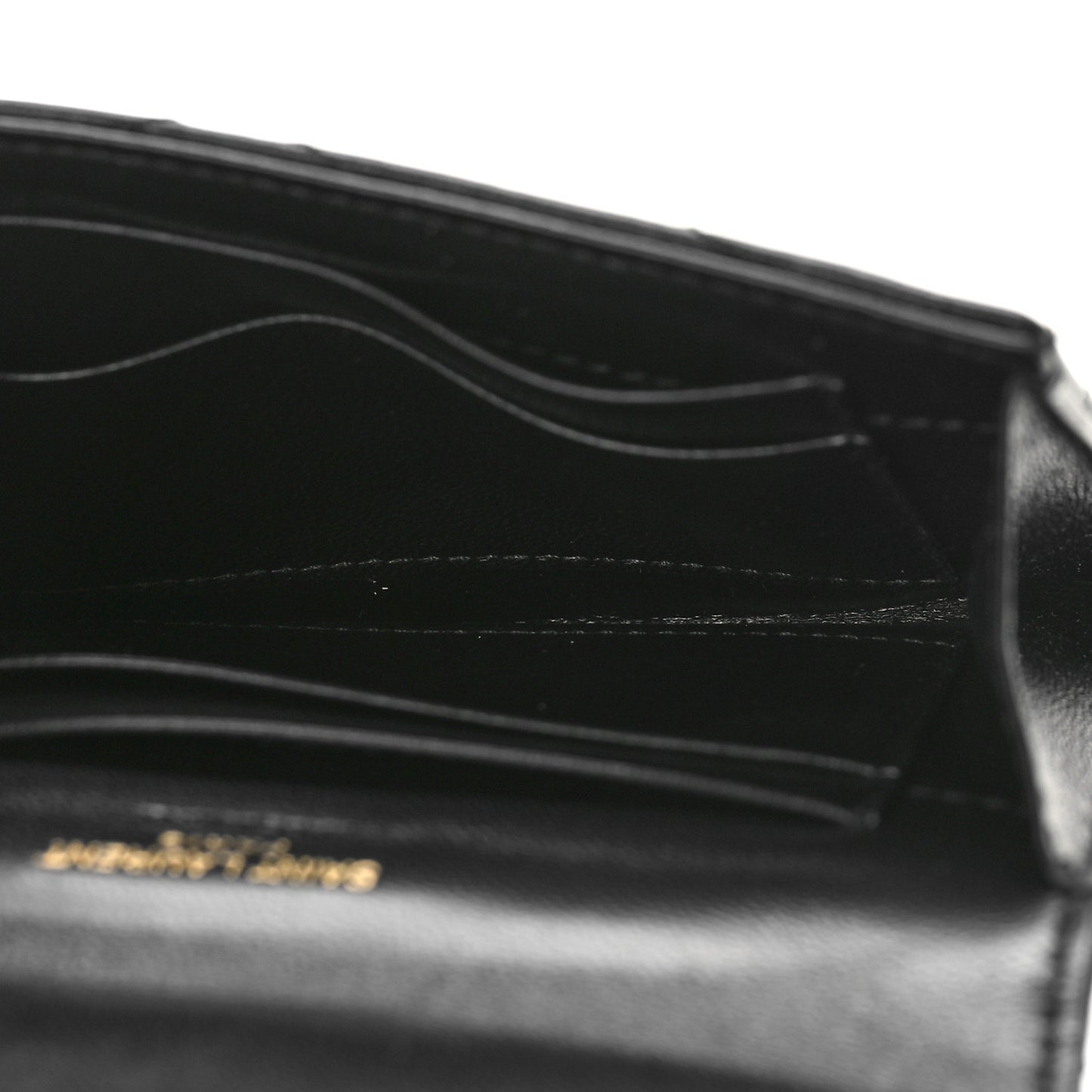 Nappa Matelasse Chevron Small Monogram Envelope Wallet Black