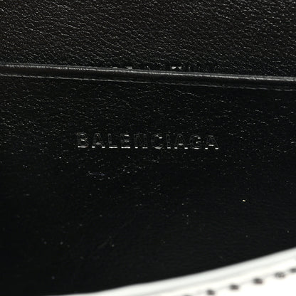 Balenciaga Metallic Calfskin Crocodile Embossed Hourglass Top Handle Bag Mini Silver 6 of 9