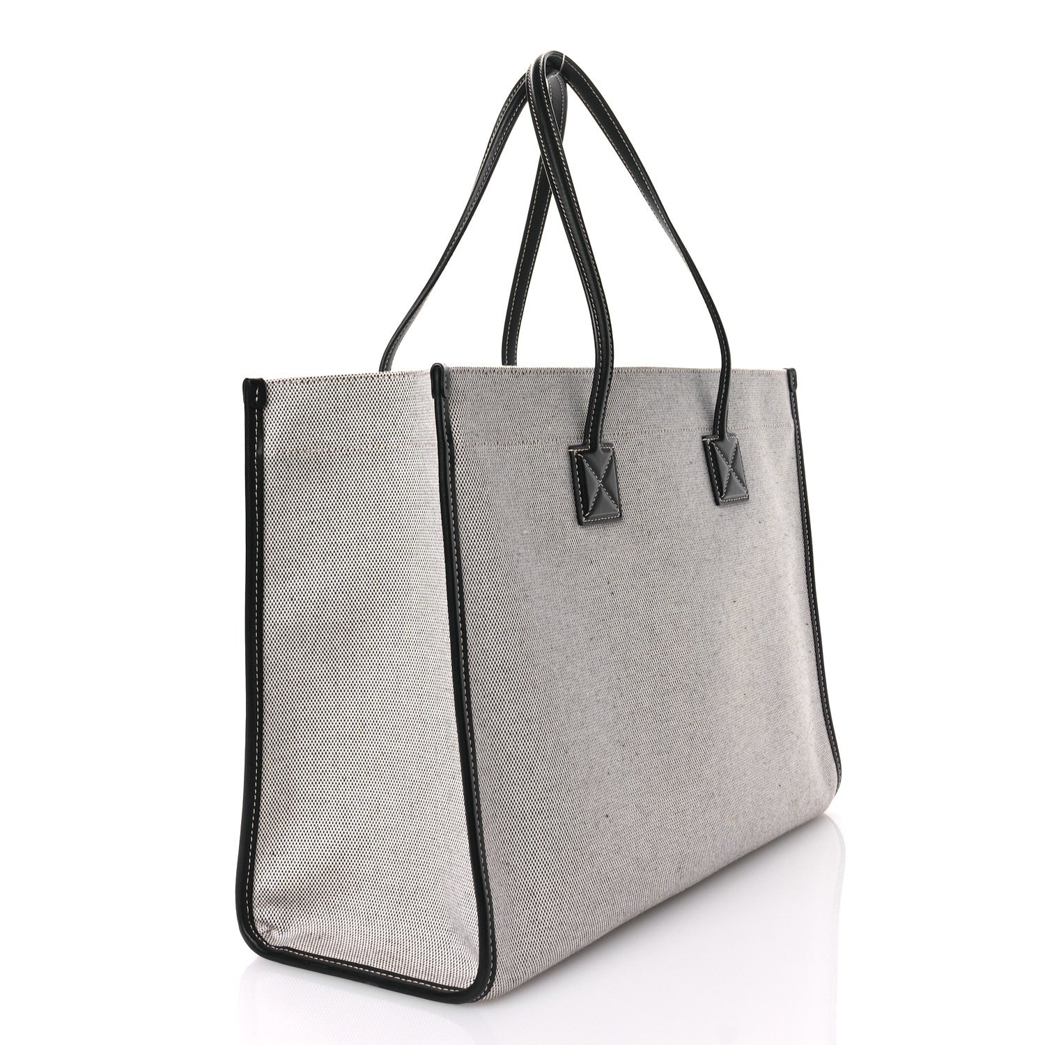 Burberry Canvas Smooth Calfskin Medium Two Tone Freya Tote Black 3 of 10