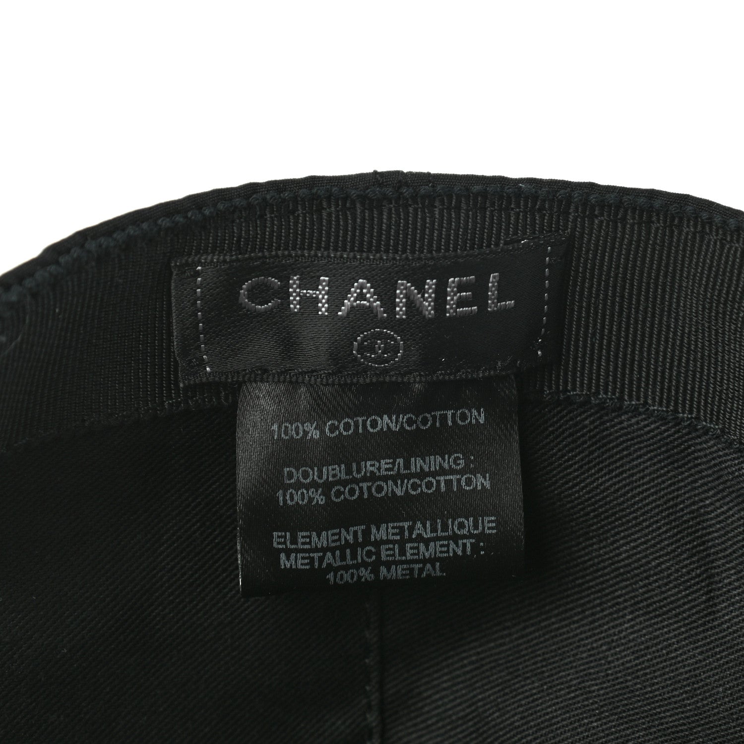 Chanel Cotton CC Cap Hat Black 8 of 8
