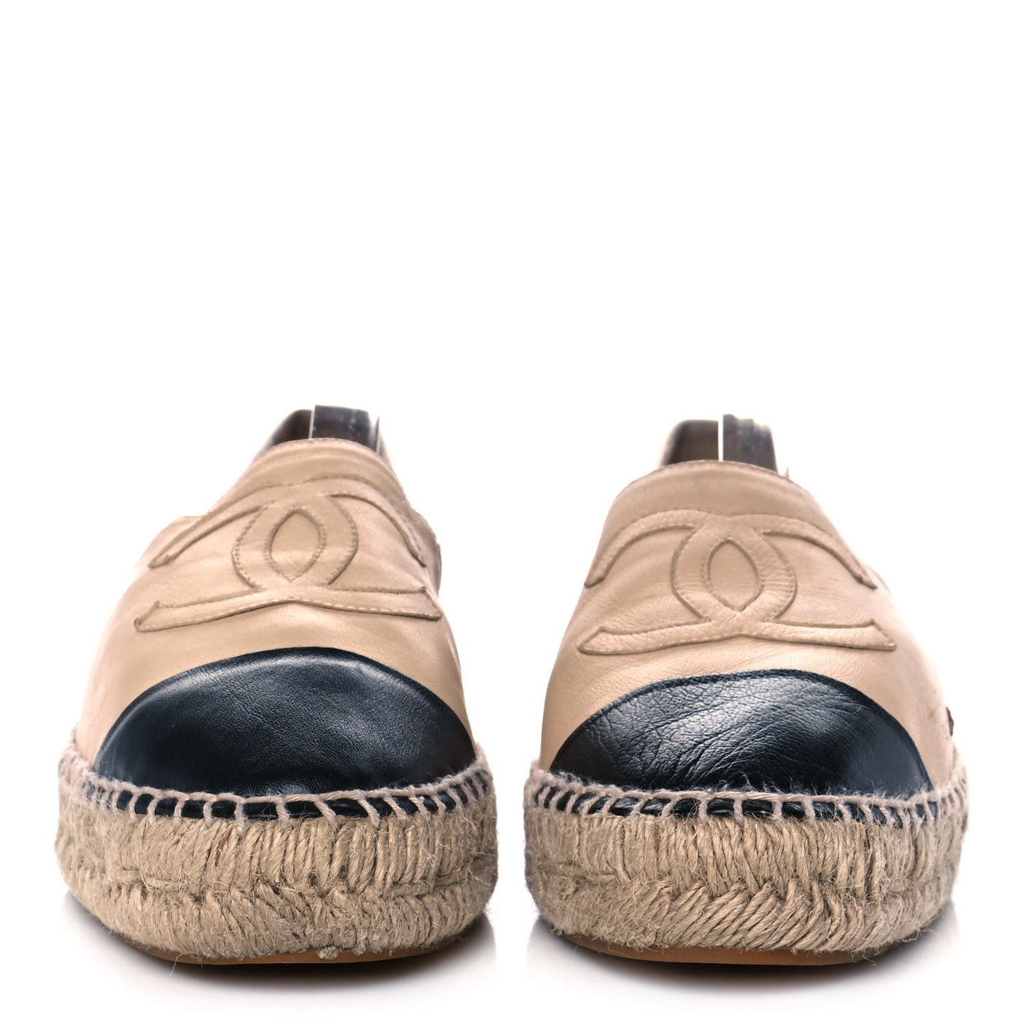 Lambskin CC Espadrilles 40 Beige Black