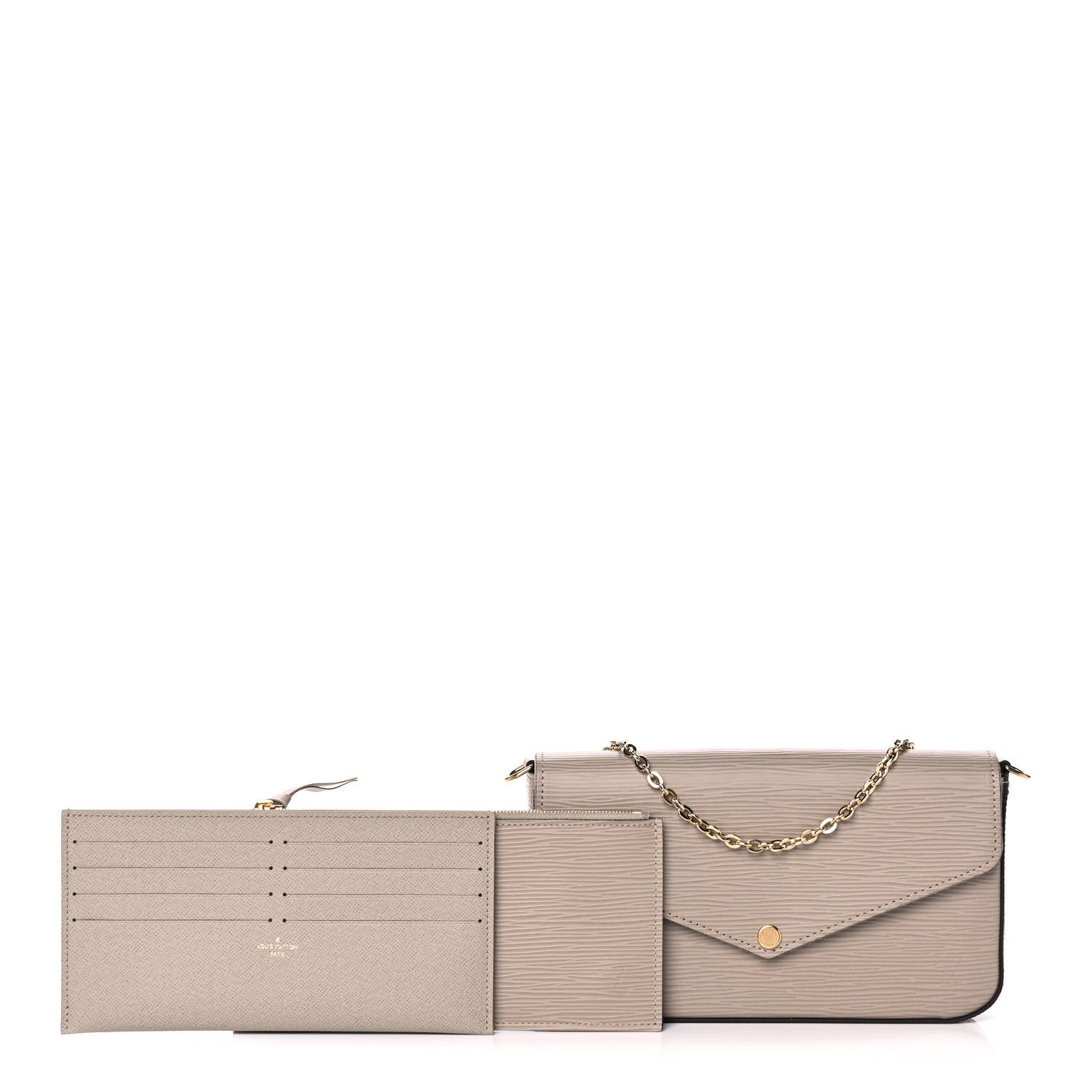 Louis Vuitton Epi Felicie Pochette Chain Wallet Galet 1 of 14