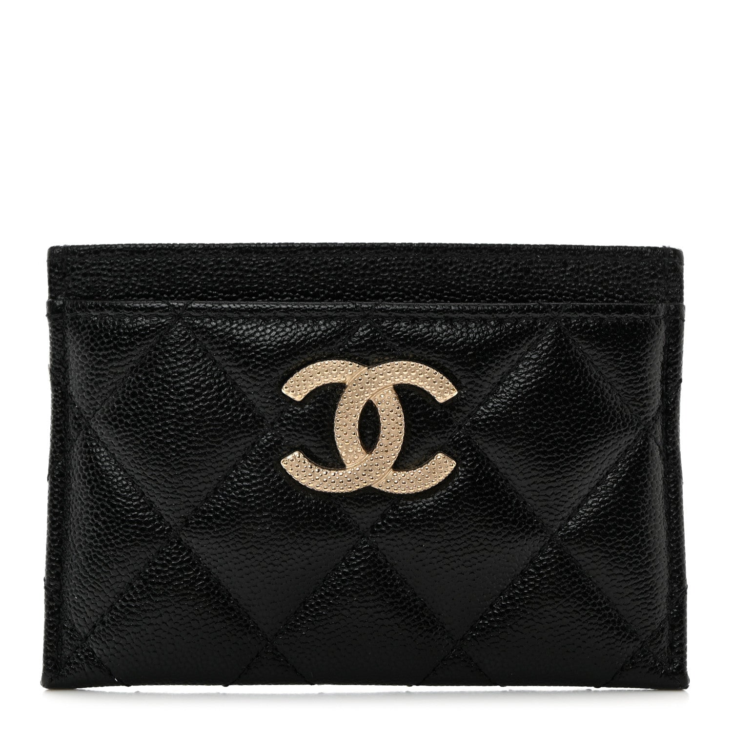 Chanel Caviar Quilted Studded CC Card Holder Black 1 of 9