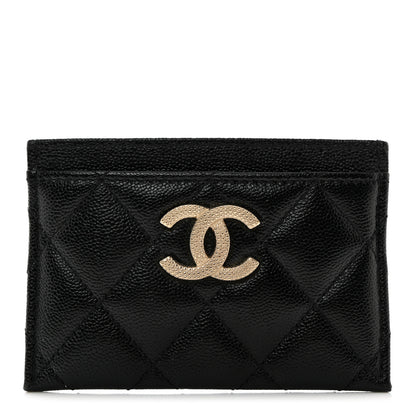 Chanel Caviar Quilted Studded CC Card Holder Black 1 of 9