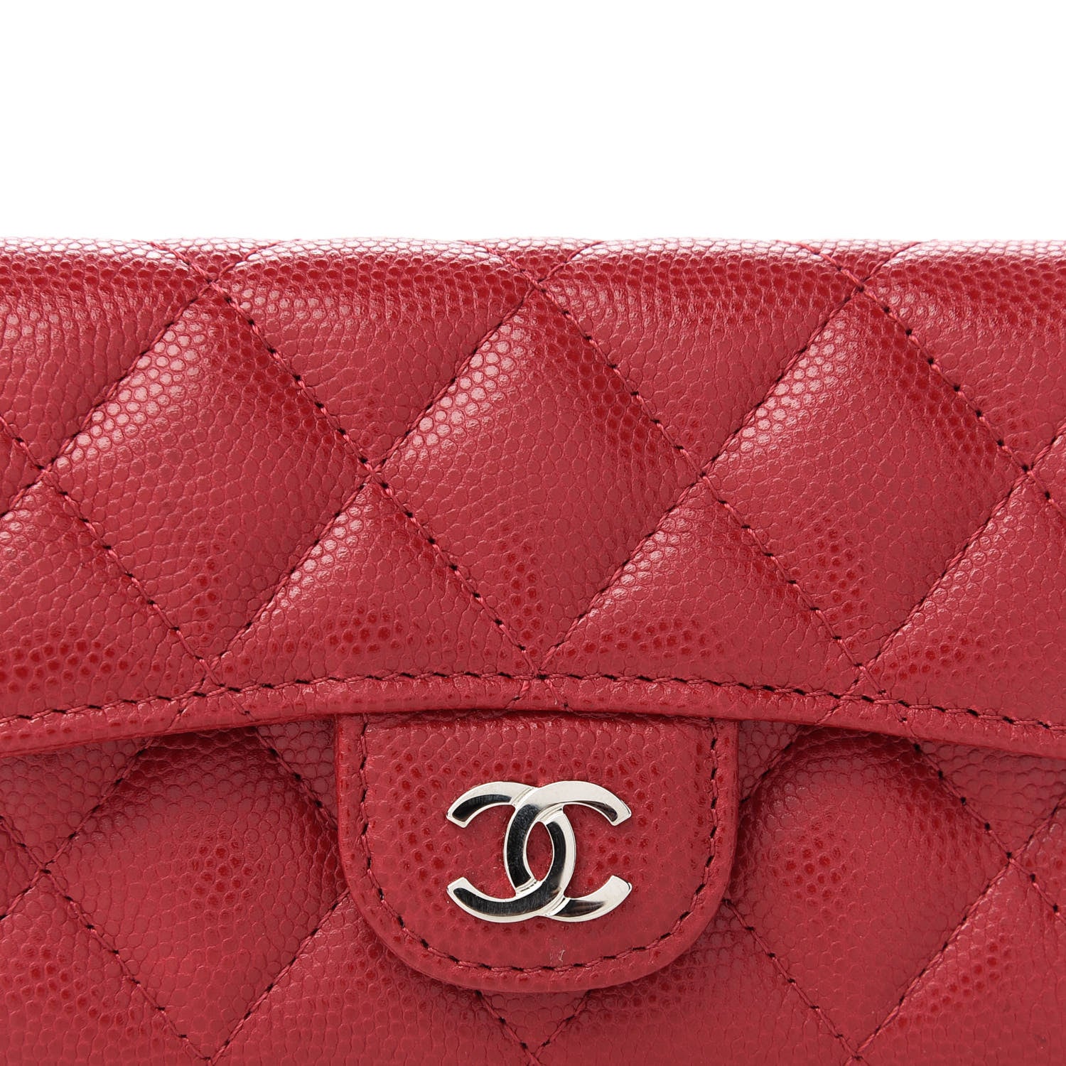 Chanel Caviar Quilted Flap Card Holder Dark Pink 11 of 11