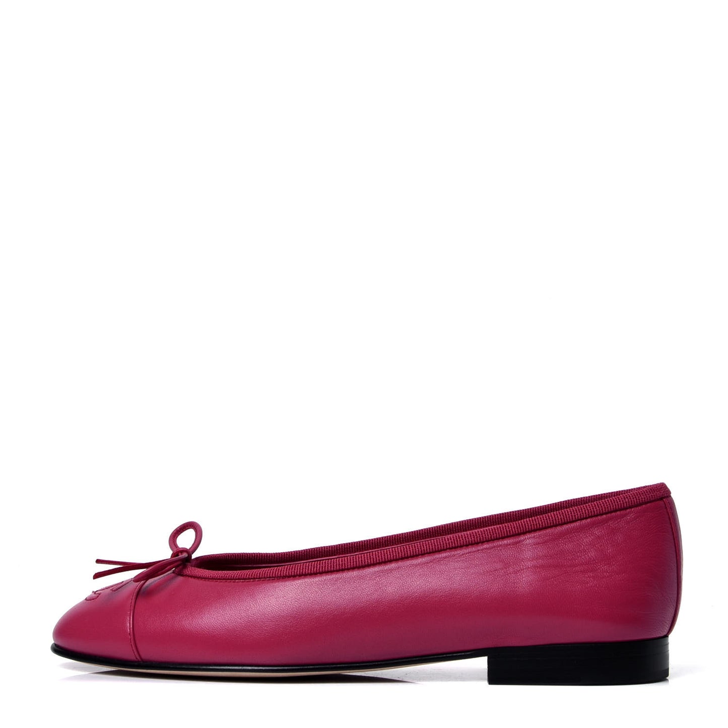Goatskin Cap Toe CC Ballerina Flats 35.5 Bright Pink