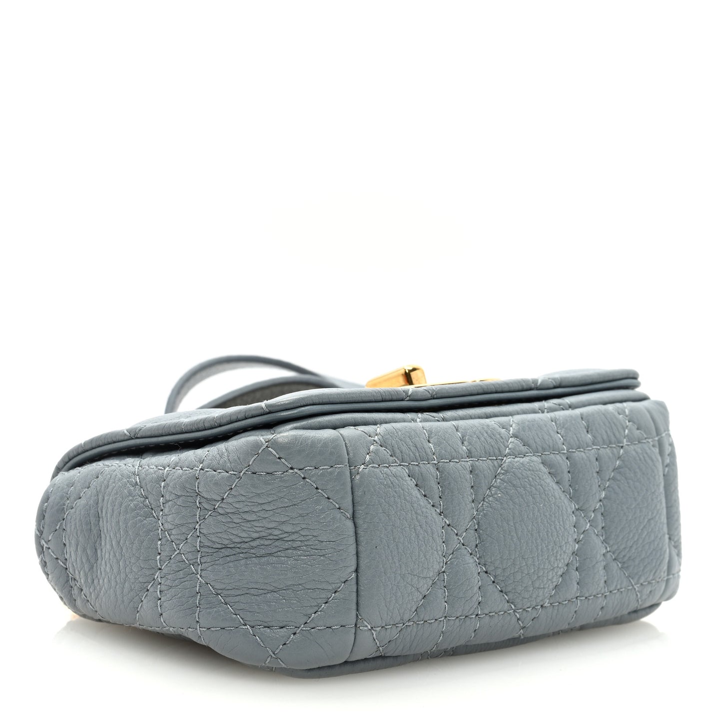 Supple Calfskin Cannage Micro Caro Bag Cloud Blue