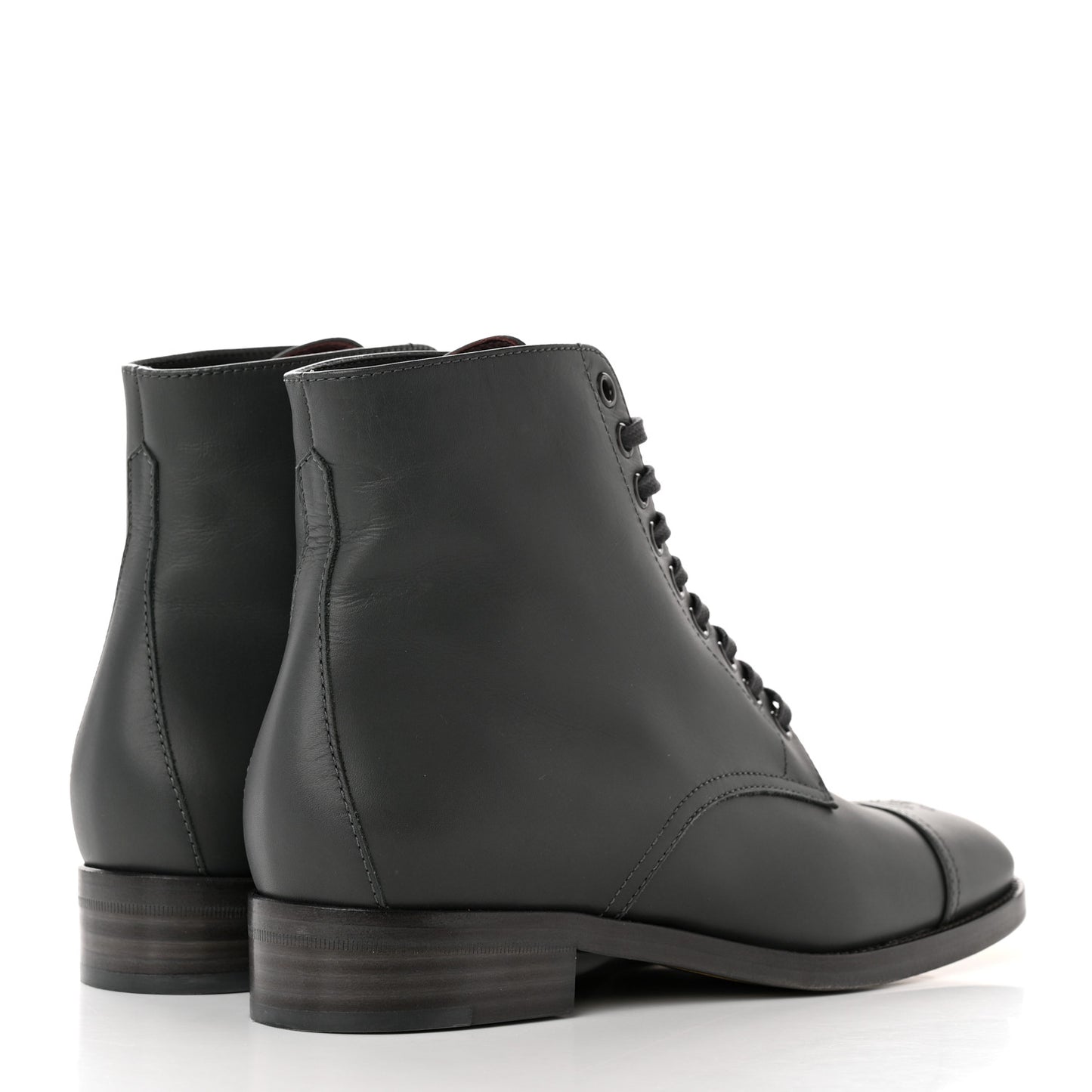 Calfskin Cap Toe CC Lace Up Boots 39 Dark Grey