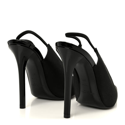 Saint Laurent Raso Regale Raven 110 Slingback Pumps 37 Black 5 of 10