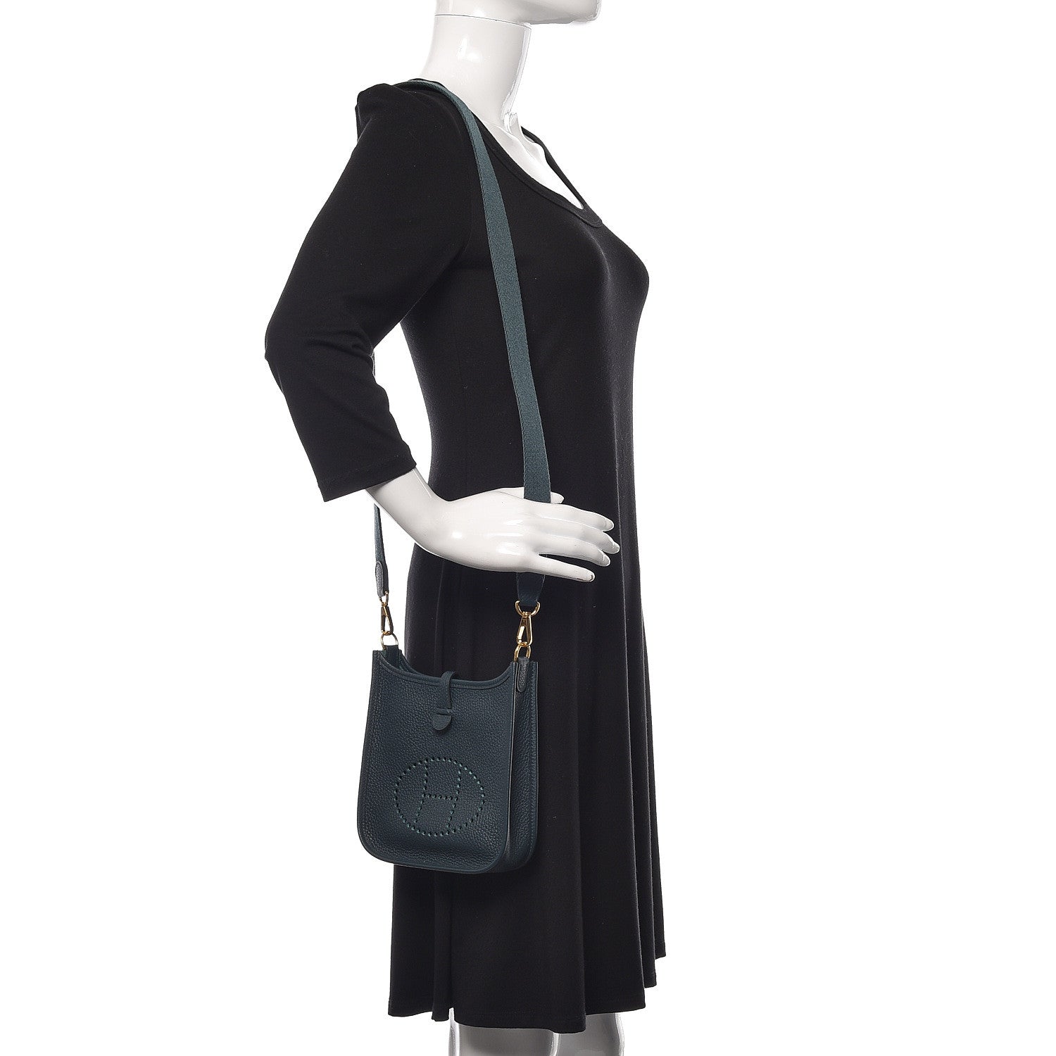 Hermes Taurillon Clemence Evelyne TPM Vert Cypress 2 of 11