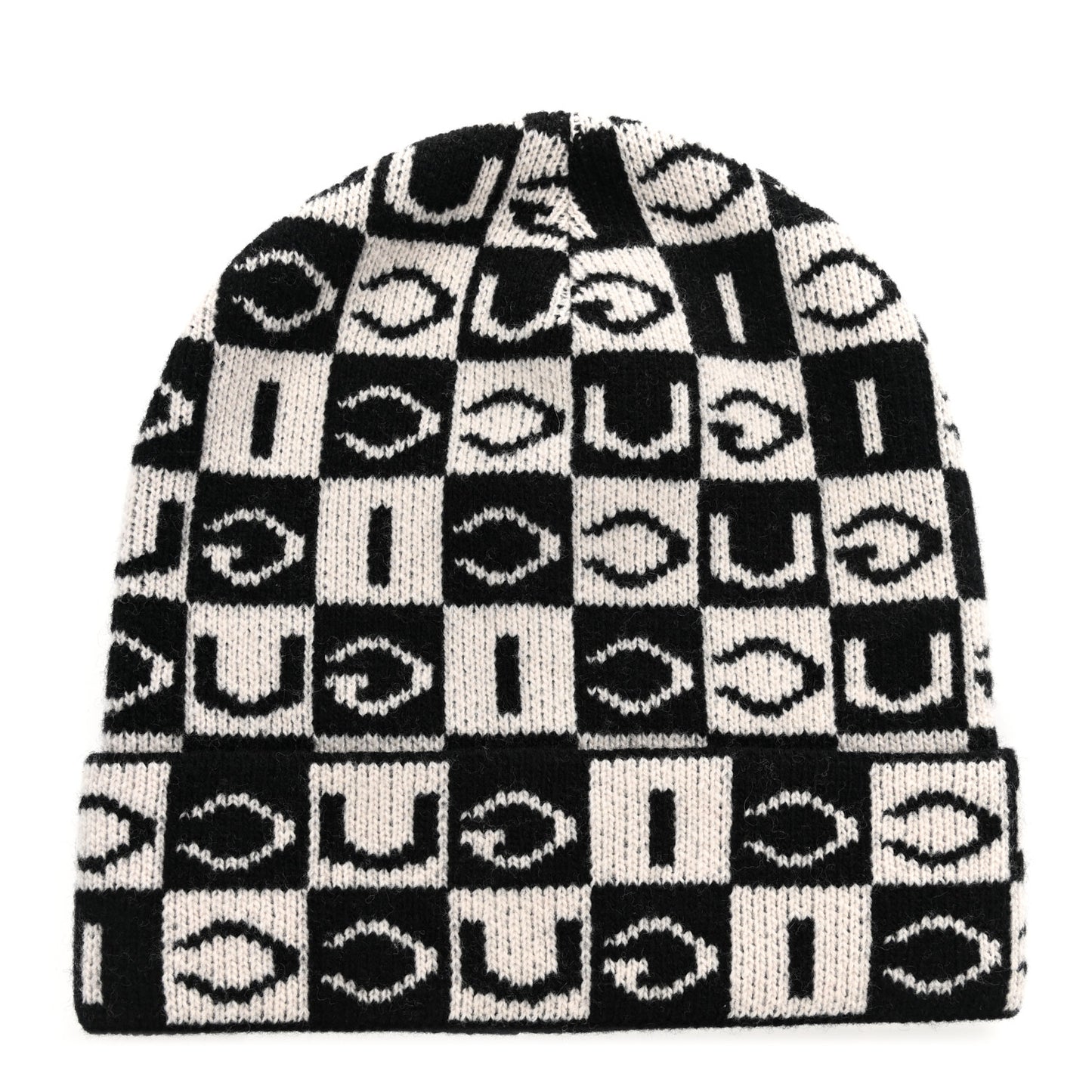 Wool Appside Beanie L Black Ivory