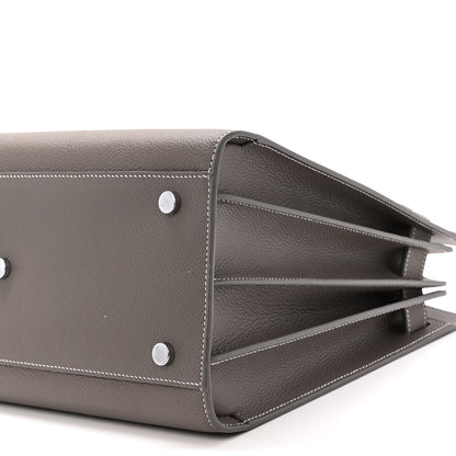 Saint Laurent Grained Calfskin Topstitch Small Sac De Jour Grey 9 of 13