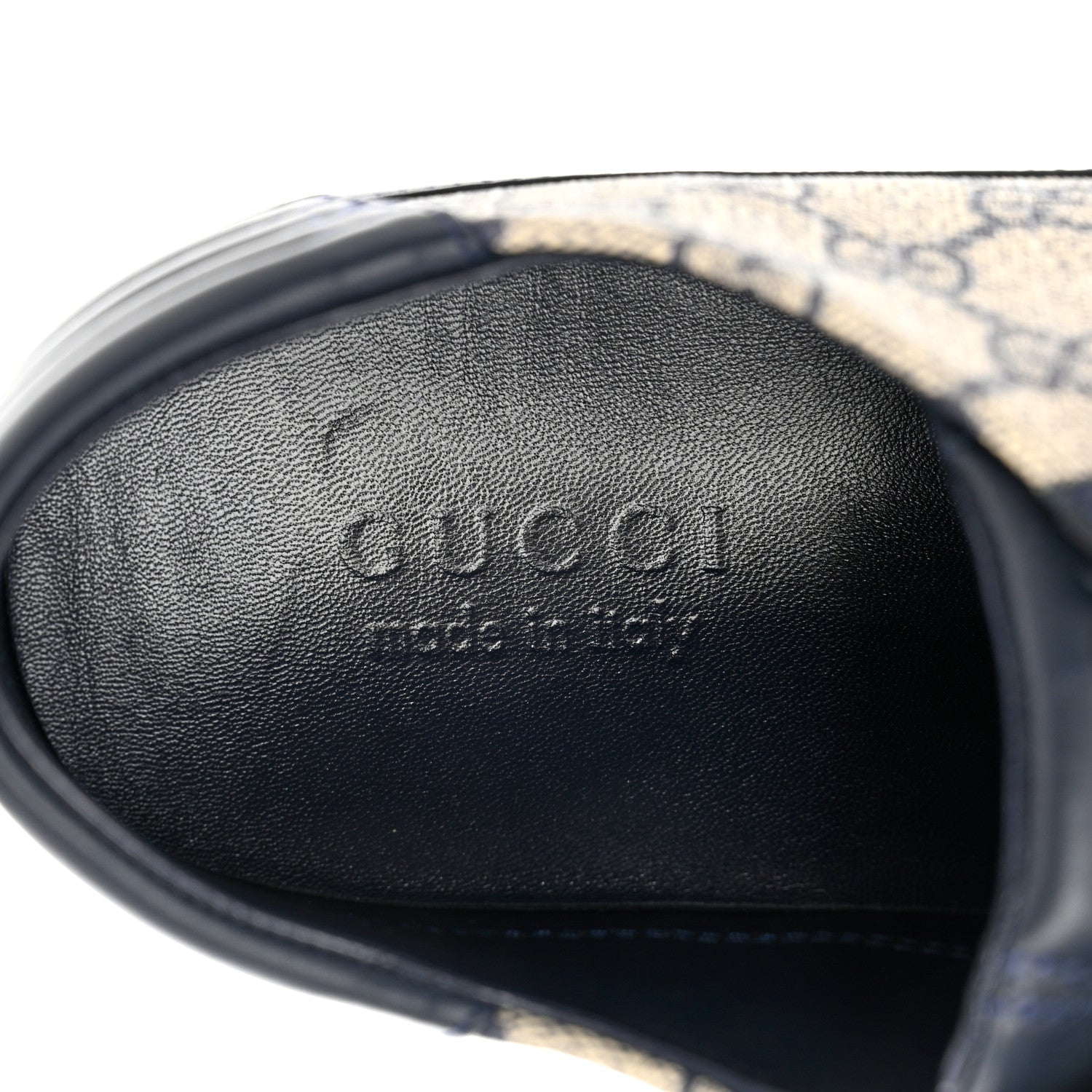 Gucci GG Supreme Monogram Calfskin Mens Low Top Sneakers 11 Blue Beige 6 of 7