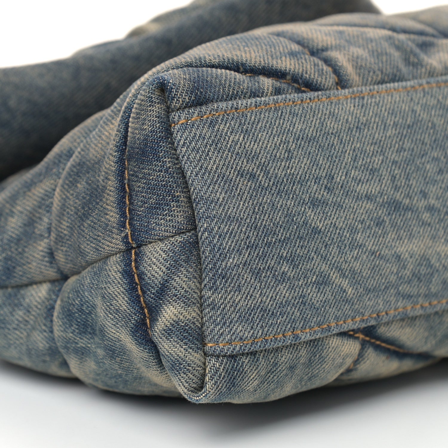 Saint Laurent Denim Quilted Toy Loulou Puffer Monogram Chain Satchel Rodeo Blue 8 of 9