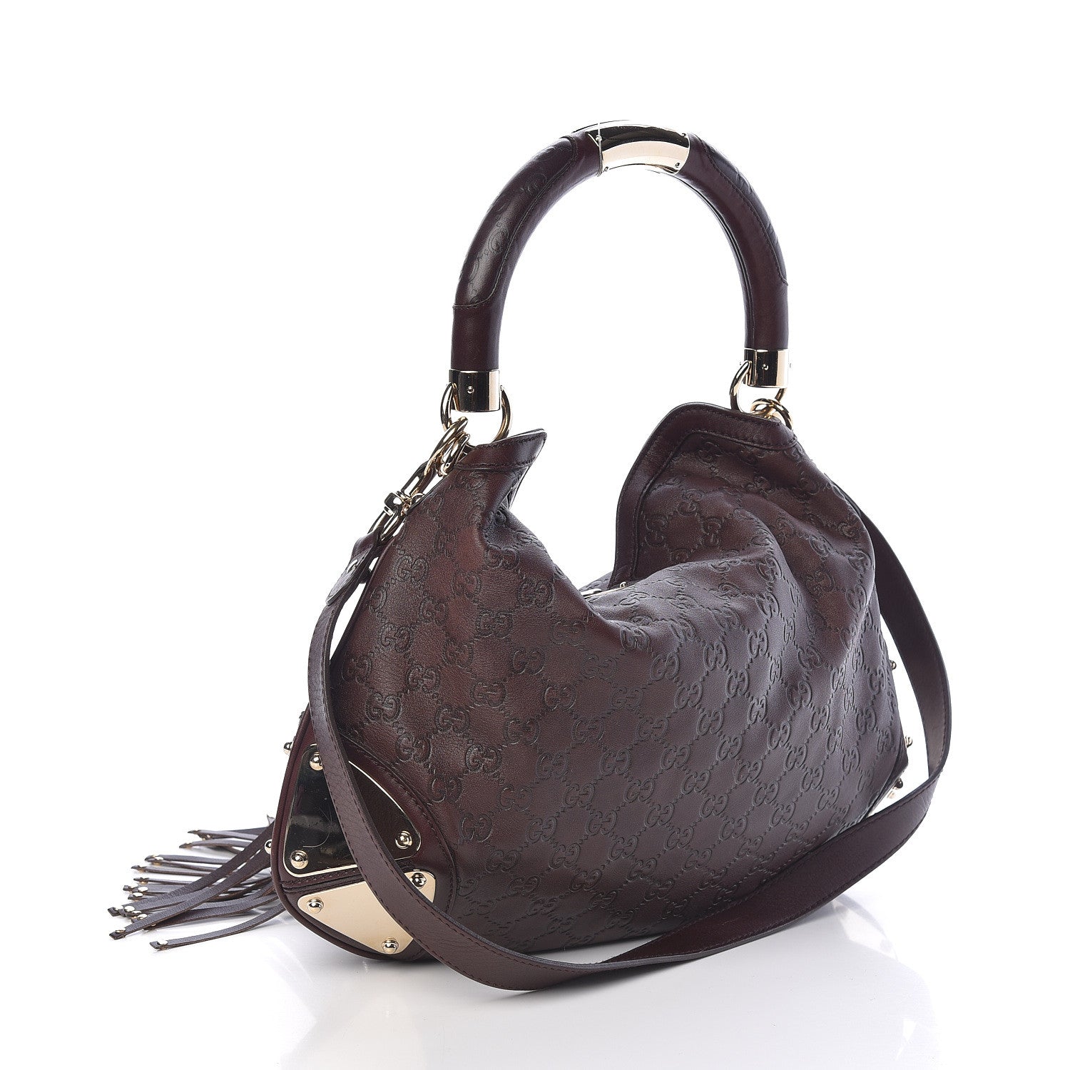 Gucci Guccissima Medium Indy Top Handle Hobo Dark Brown 4 of 10