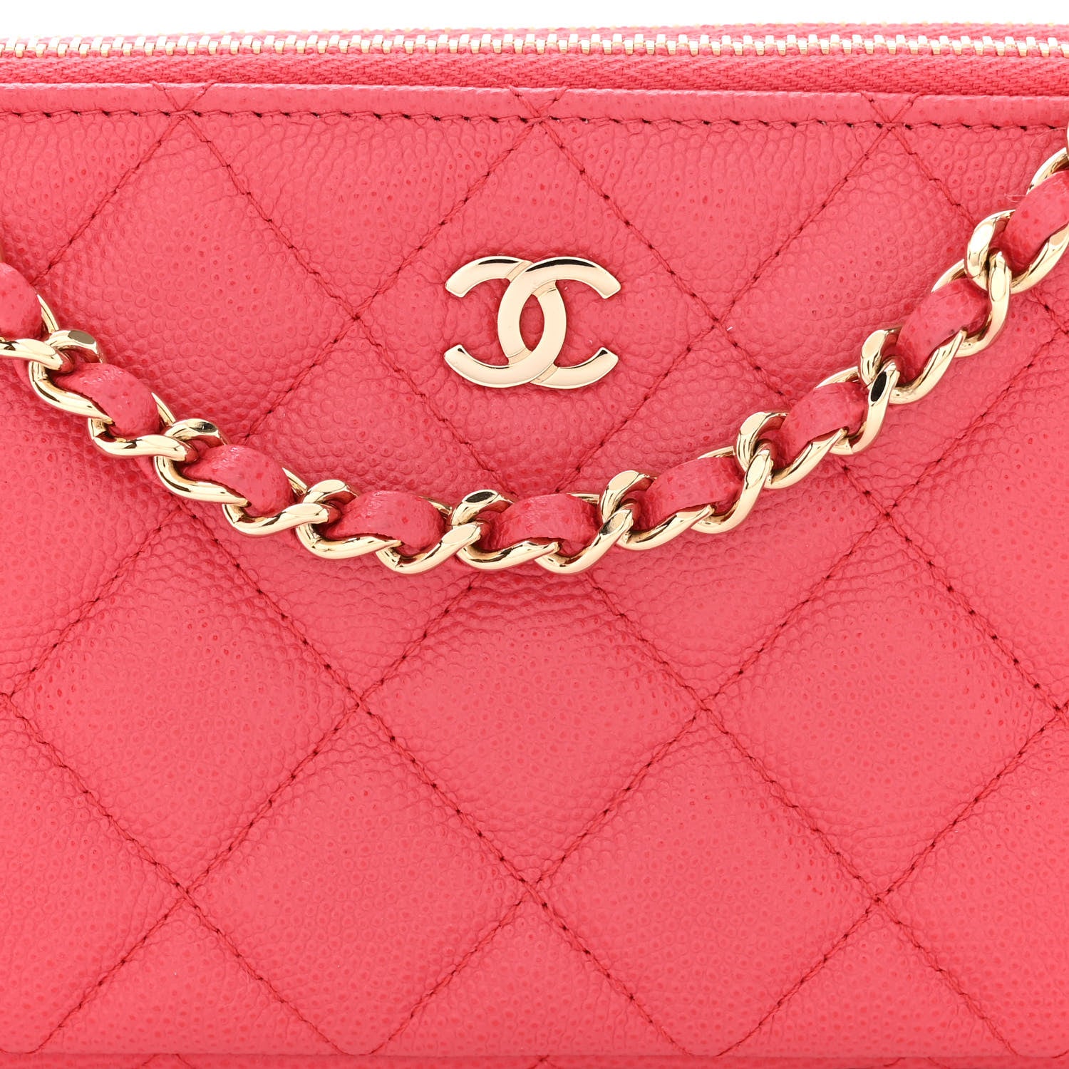Chanel Caviar Quilted Small Clutch With Chain Pink 11 of 15