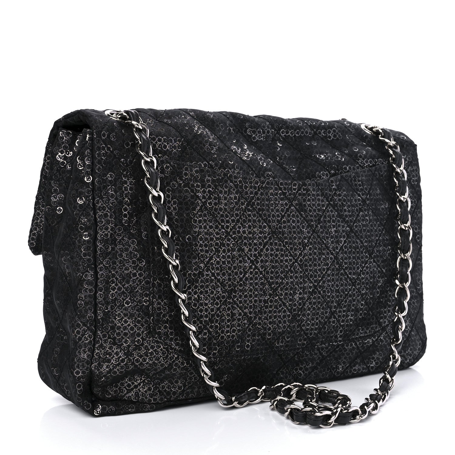 Chanel Hidden Sequin Maxi Flap Black 2 of 9