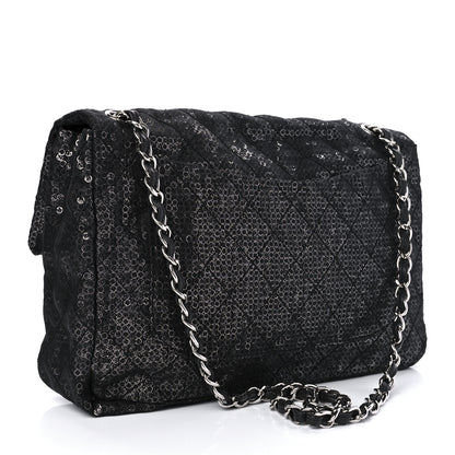 Chanel Hidden Sequin Maxi Flap Black 2 of 9