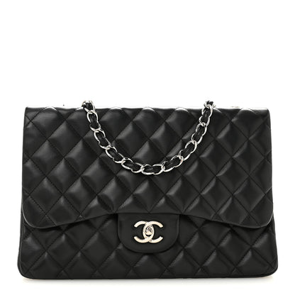 Chanel Lambskin Quilted Jumbo Single Flap Black 1 of 13