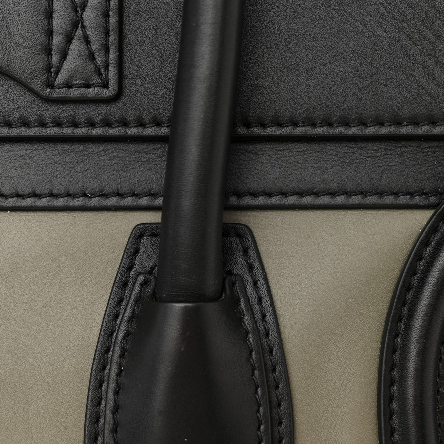 Satin Calfskin Suede Micro Tri-Color Luggage Almond