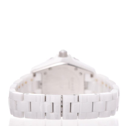 Chanel Stainless Steel Ceramic Diamond 33mm J12 Quartz Watch White 5 of 8