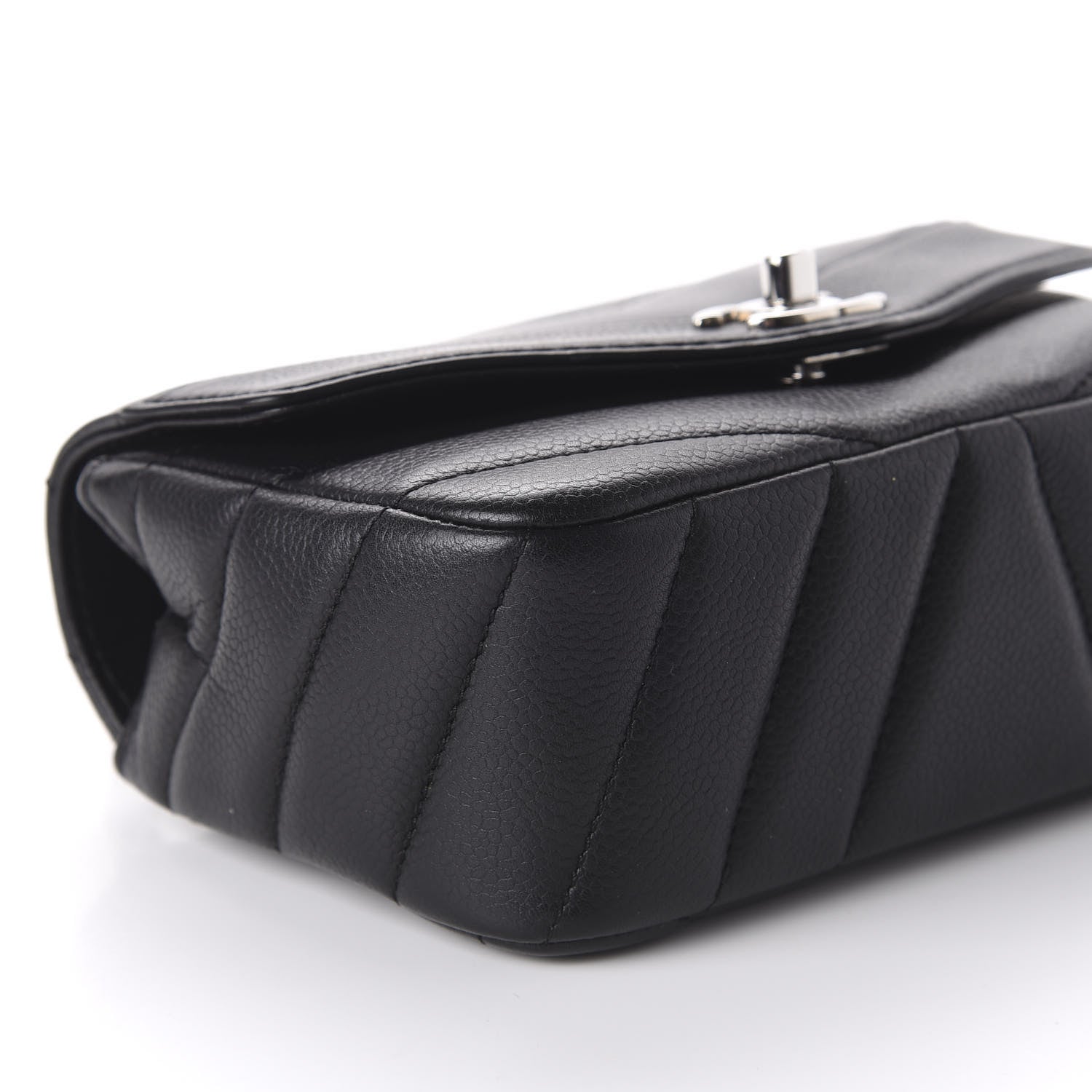 Chanel Caviar Chevron Quilted Small Single Flap Black 6 of 11