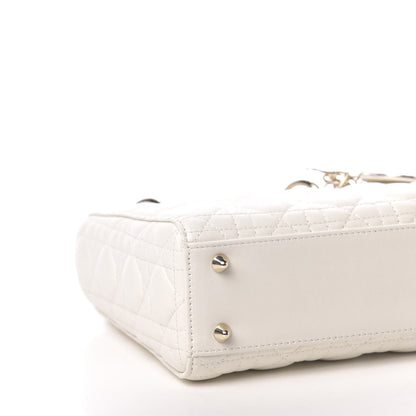 Christian Dior Lambskin Cannage Small My ABCDior Lady Dior White 7 of 11