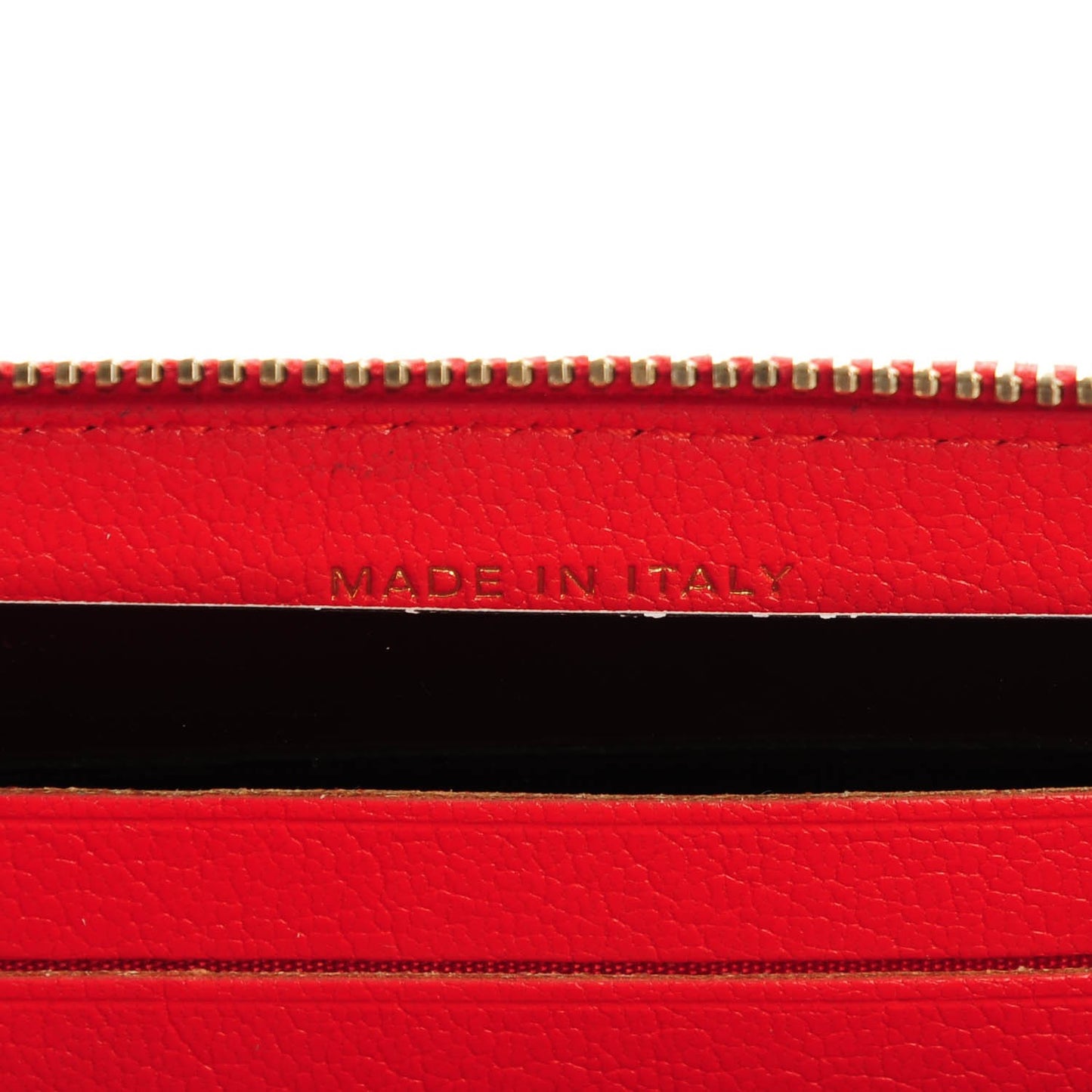 Shiny Goatskin Diagonal Quilted Small Zip Around Wallet Red
