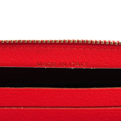 Chanel Shiny Goatskin Diagonal Quilted Small Zip Around Wallet Red 7 of 8