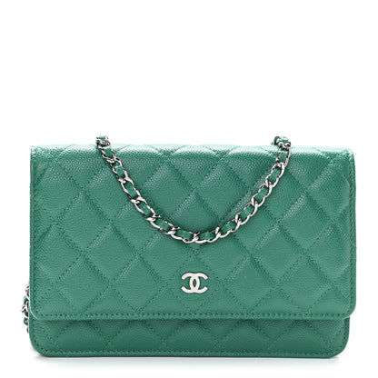 Chanel Caviar Quilted Wallet On Chain WOC Green 1 of 11