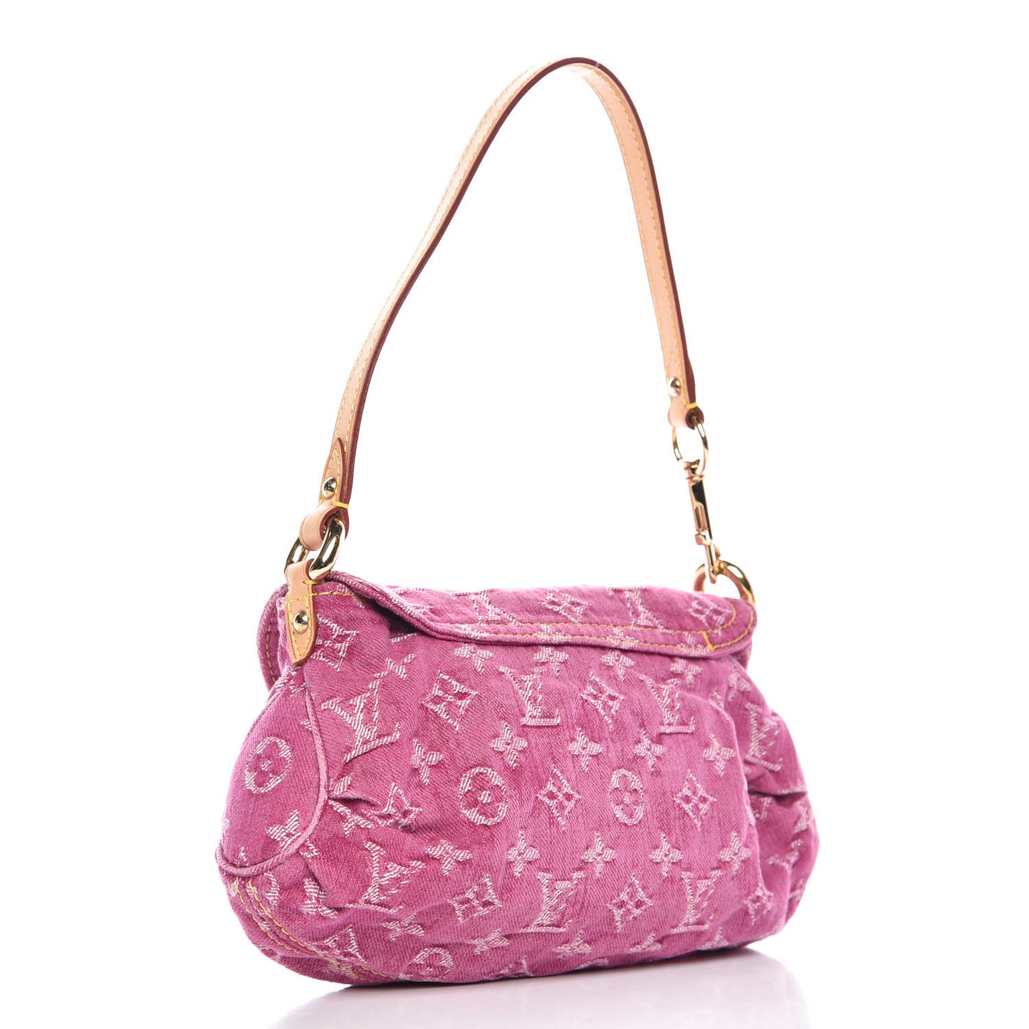 Monogram Denim Mini Pleaty Fuchsia