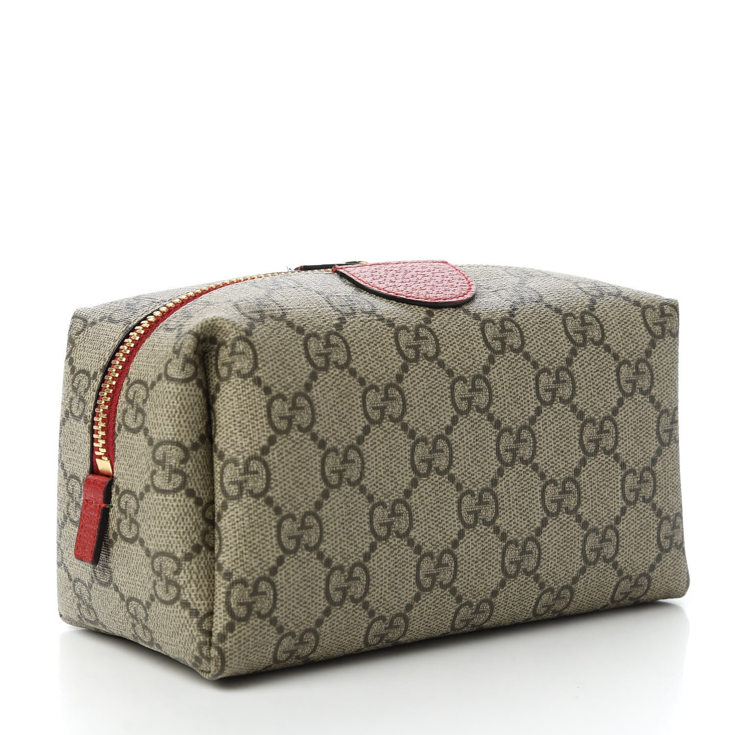 Gucci Soft GG Supreme Monogram Calfskin Medium Ophidia Cosmetic Case Beige Ebony Hibiscus Red 3 of 10