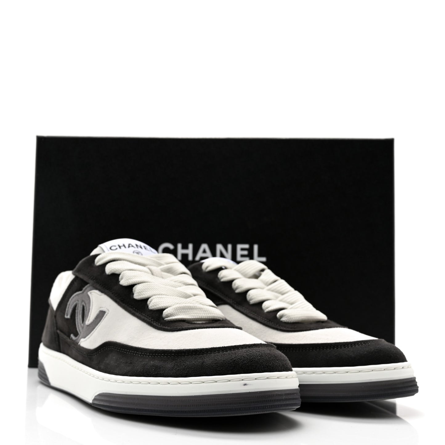 Suede Kidskin Womens CC Sneakers 39 Black White