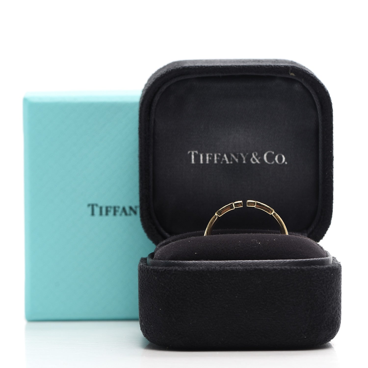Tiffany 18K Yellow Gold Diamond T Wire Ring 57 8 6 of 6