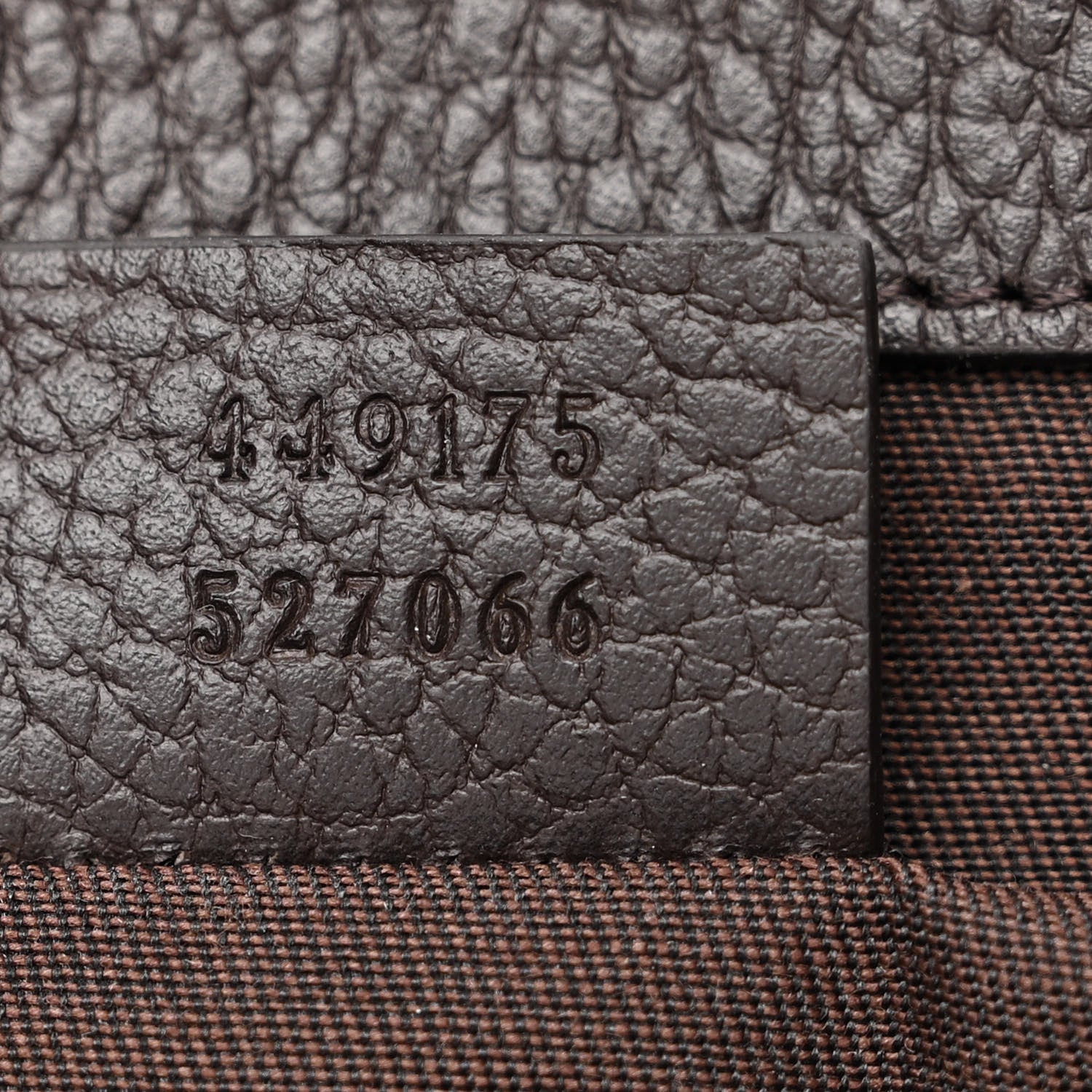 Gucci Monogram Dollar Calfskin O Drawstring Backpack Beige Ebony Testa di Moro Dark Chocolate 7 of 10