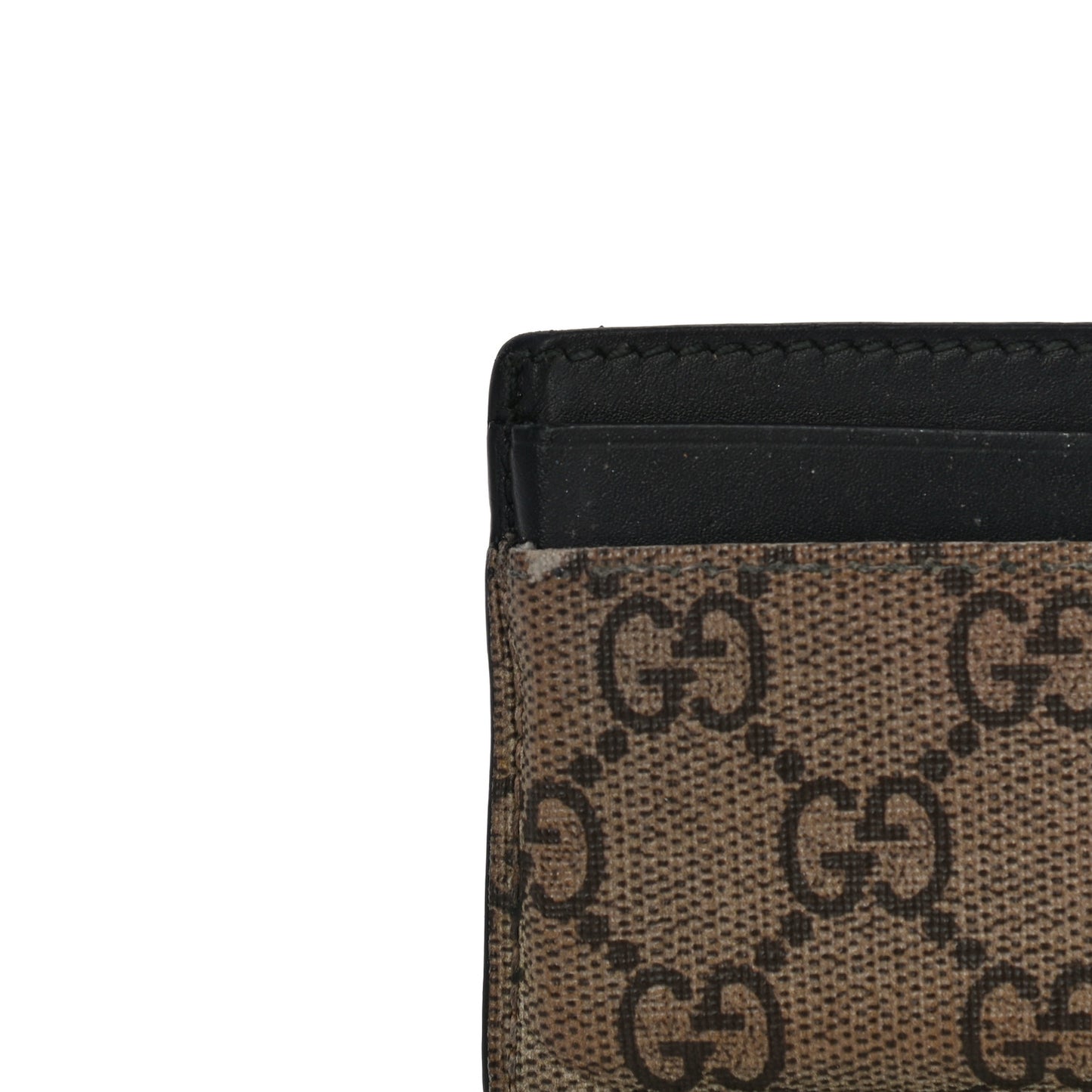 GG Supreme Monogram Tiger Print Card Holder Black