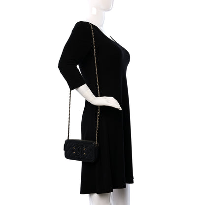 Chanel Caviar Quilted CC Filigree Clutch With Chain Black 2 of 10