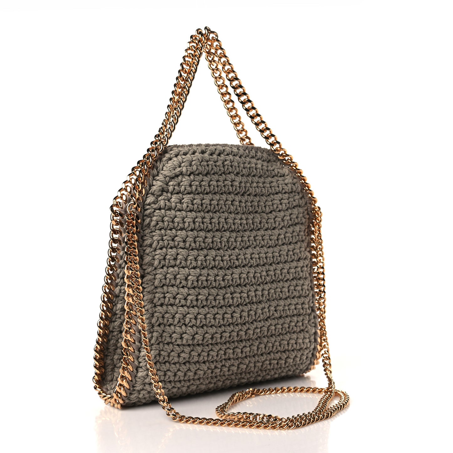 Cotton Crochet Mini Falabella Tote Taupe