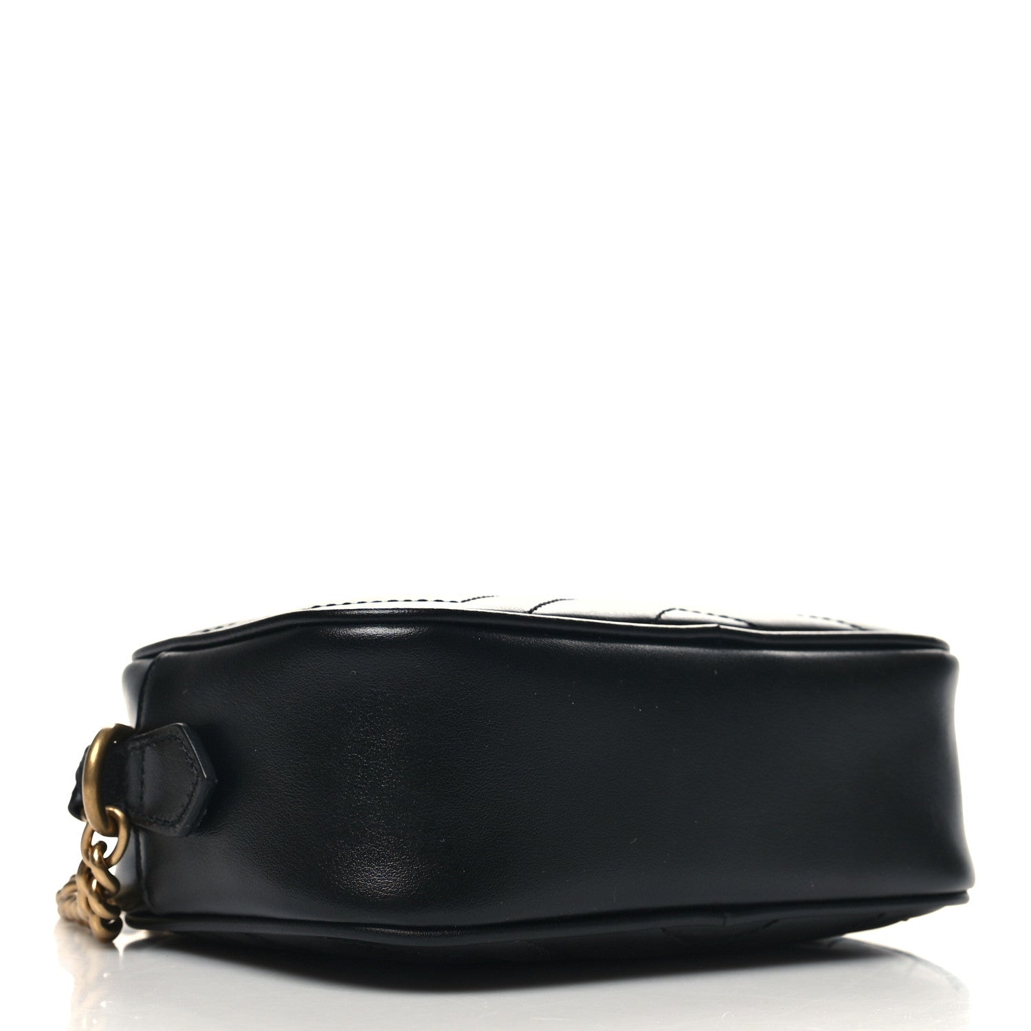 Gucci Calfskin Matelasse Mini GG Marmont Chain Shoulder Bag Black 4 of 10