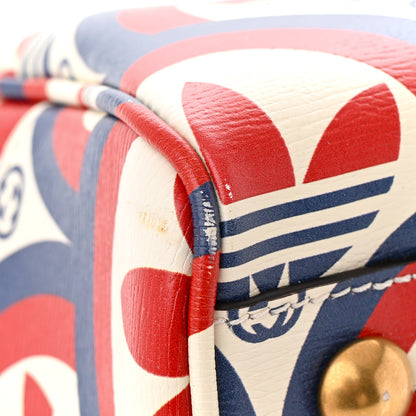 Gucci X ADIDAS Shangai Calfskin Web Trefoil Interlocking G Mini Duffle Bag Red White Blue 11 of 11