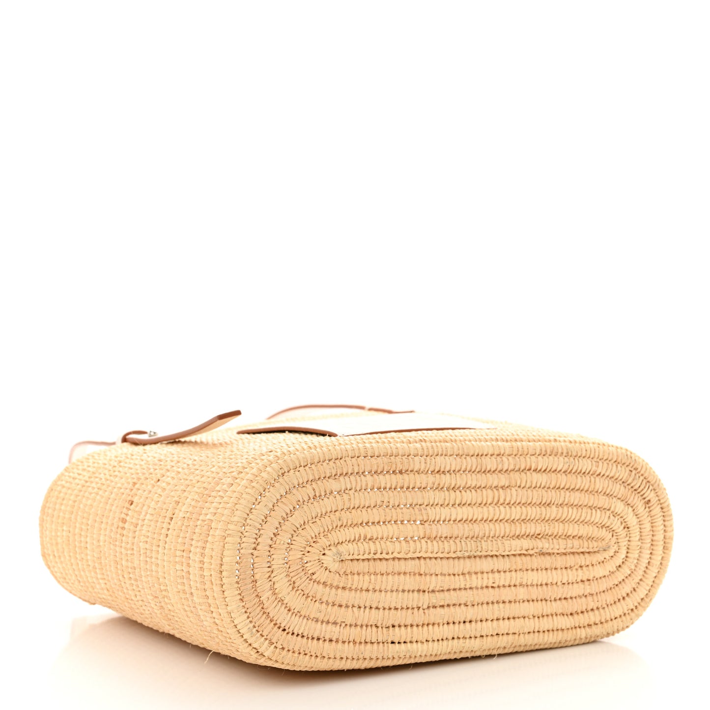 Raffia Square Small Basket Tote Bag Natural White