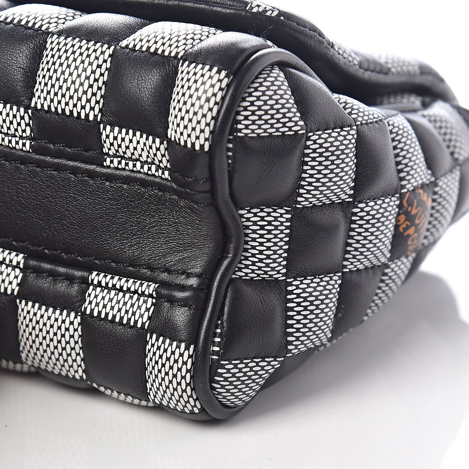 Louis Vuitton Calfskin Damier Twist Shoulder Bag BB Black White 8 of 8