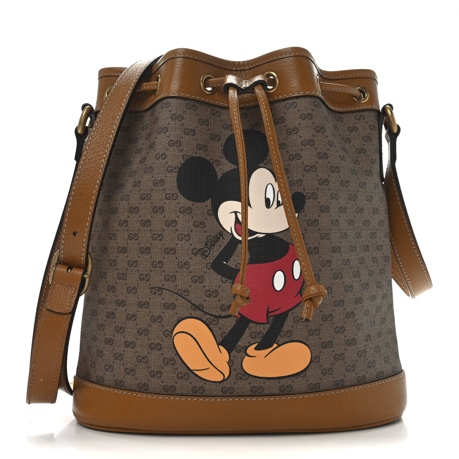 Gucci X DISNEY Mini Vintage GG Supreme Monogram Bucket Bag Beige Vintage Sun Oil 1 of 11