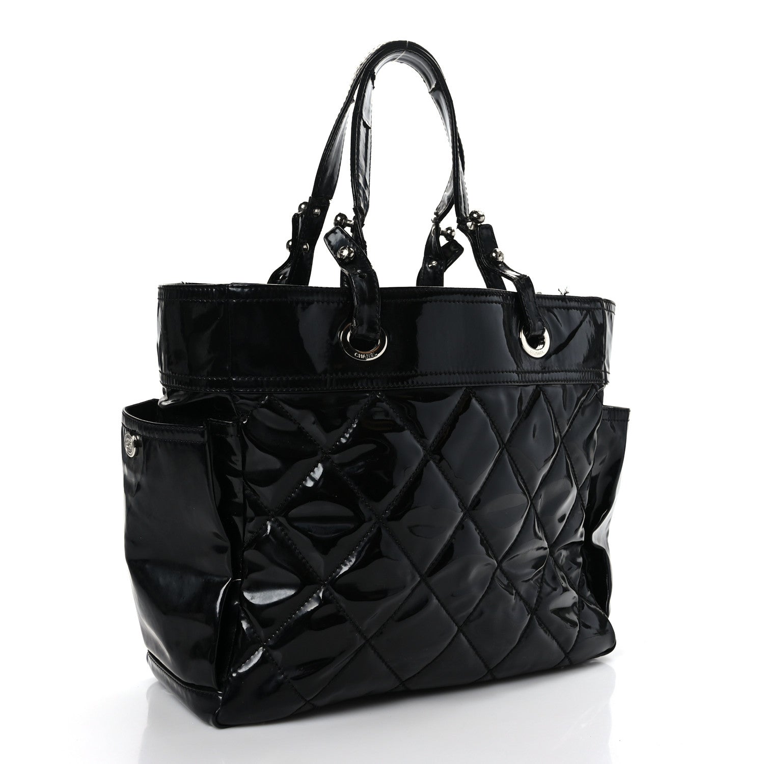 Chanel Vinyl Quilted Large Paris Biarritz Tote Black 4 of 17