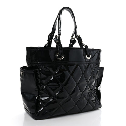 Chanel Vinyl Quilted Large Paris Biarritz Tote Black 4 of 17