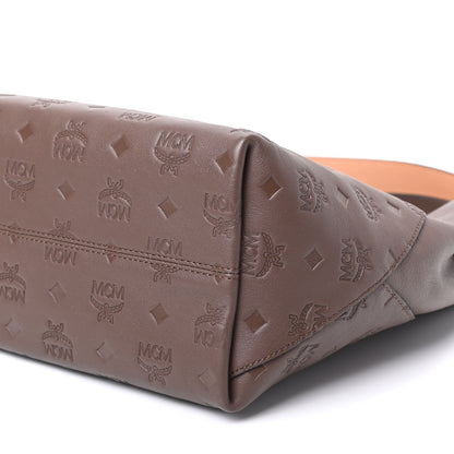 MCM Calfskin Ottomar Monogram Medium Klara Hobo Chestnut 8 of 8