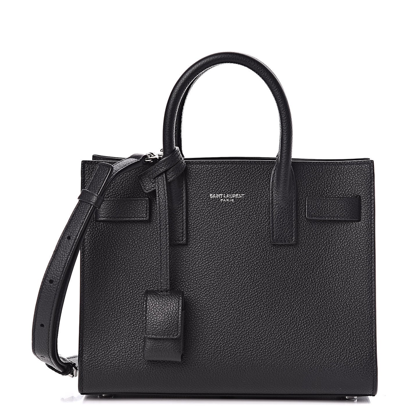 Grained Calfskin Nano Sac De Jour Black