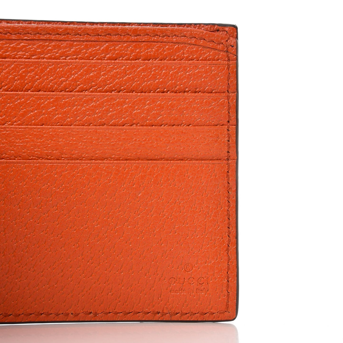 Grained Cinghiale Web Bi-Fold Wallet Orange