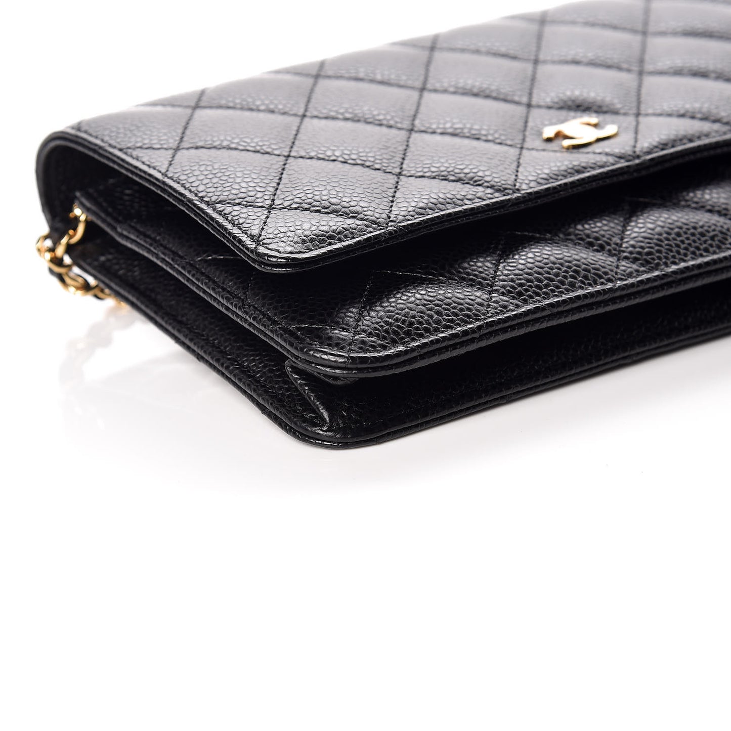 Caviar Quilted Wallet On Chain WOC Black