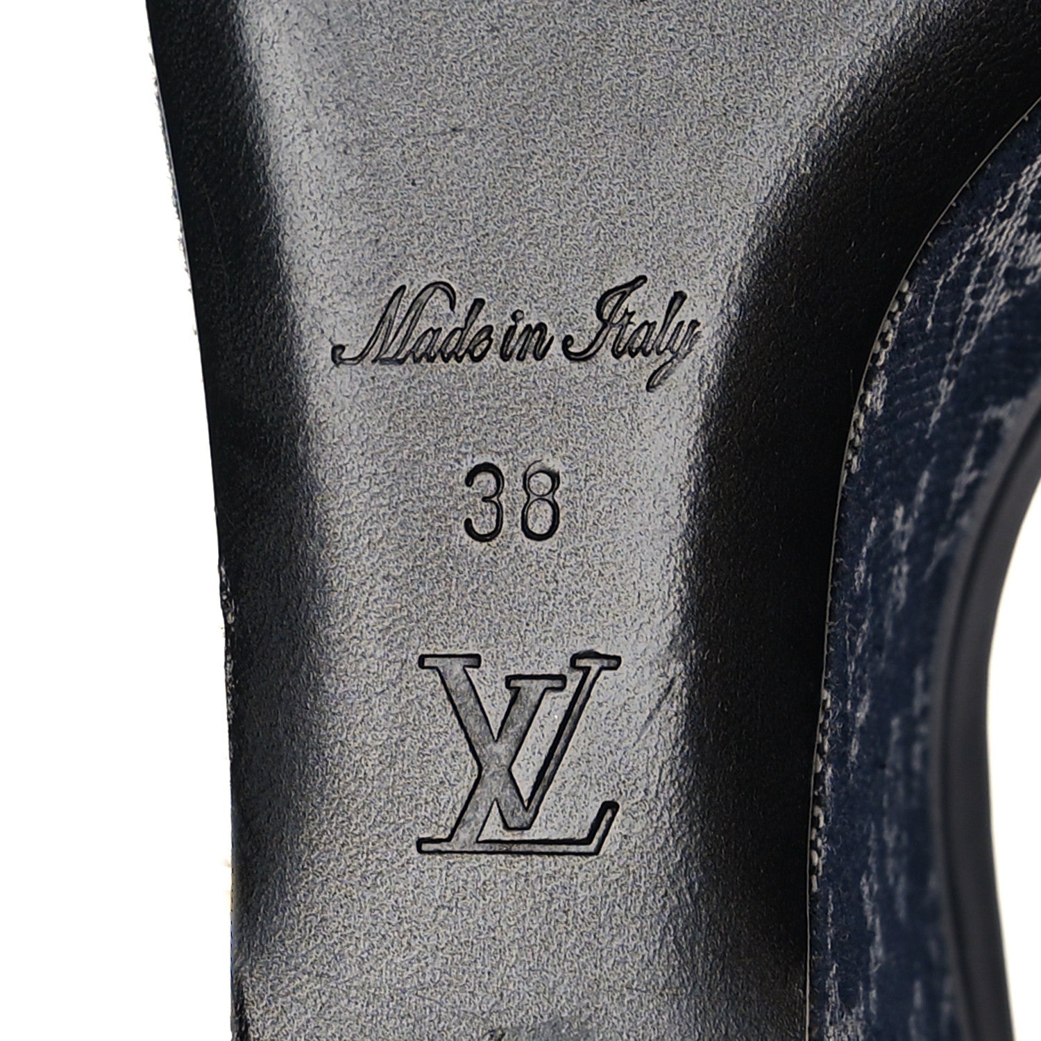 Louis Vuitton Calfskin Monogram Denim Waterfall Wedge Sandals 38 Blue 7 of 10